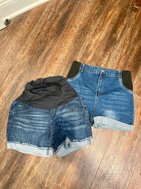 Maternity Denim Shorts - Blue